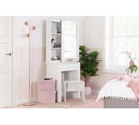 Evelyn Single Drawer White Dressing Table Set with Sliding Mirror - Size: 39 x 73 x 170cm - Birlea - Wilko