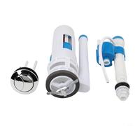 White Dual Flush Toilet Cistern Repair Kit for Integrated Toilets, Adjustable Drainage Volume with Quiet Fill Valve and Push Button System