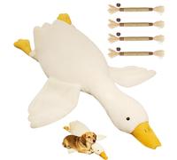 White Duck Dog Toy, 2026 New Realistic Goose Design, Soft & Durable Realistic Stuffed Animal Ducks Calming Pet Chew Toy for Training & Playing (130cm (0.8kg))