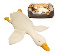 White Duck Dog Toy - Realistic Goose Cuddle Animal, Large Plush, Tough, Educational Enrichment | Ideal for Stress Relief, Concentration, Playtime, Sitting At Home, Relieving Lack of Body