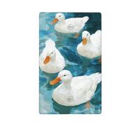 White Ducks Swimming On The Water Single Toggle Blank Wall Plate Light Switch Cover Decorative 1 Gang for Kitchen Room Bathroom Size 11.4x7cm