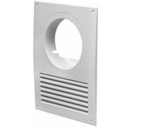 White Duct Plate With 100mm Flange And Air Vent Grille