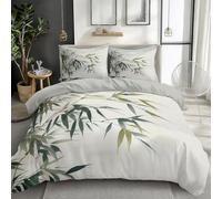 White Duvet Cover Set Emperor 290x235 cm Bamboo Bedding Quilt Cover Set with Pillowcases, Hypoallergenic Soft Breathable Bed Covers, Polycotton Duvet Cover 3 Pieces