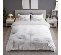 White Duvet Cover - Single 135 x 200 - Soft Lightweight, Machine Washable, Fluffy, Non Iron, Versatile - Abstract Dandelions Hazy Ethereal Bedding - Duvet Cover Sets For Bedroom