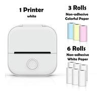 (White E) Phomemo T02 Portable Mini Wireless Thermal Pocket Printer Self-adhesive Stickers Use for DIY,Journal Sticker impresora portátil