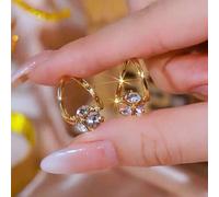 (white, E1823) Exquisite Zircon Ear Buckles: Trendy High-end Earrings For Women, Cross-border Bestsellers.