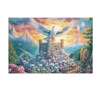 White Eagle on Skull Castle with Peacock 1000-piece Jigsaw Puzzle Set For Adults Teens 14+ Logic Skill Indoor Game Family Game Night Summer Paperboard 1000 PCS