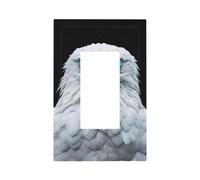 White Eagle with Blue Eyes Light Switch Wall Plate Faceplate Cover Single Rocker 1 Gang Decorator Outlet Receptacle Covers for Home Kitchen Room Bathroom Decor