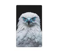 White Eagle with Blue Eyes Single Toggle Blank Wall Plate Light Switch Cover Decorative 1 Gang for Kitchen Room Bathroom Size 11.4x7cm