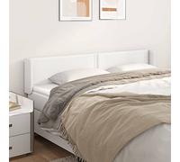 White Ear Headboard for Studio Beds Faux Leather 83x16x118/128 cm Perfect for Hotels and Studios Stylish Design Comfortable Backrest Easy to Clean