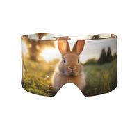 White-Eared Rabbit Unisex Side Sleeping Headband, Sleeping Eye Mask and Ear Muffs, (26.8 * 4.3 inches), Indoor and Outdoor Travel Yoga Adjustable Comfort Eye and Ear Muffs,