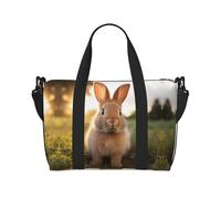 white-eared rabbit Women's Hand-held Crossbody Travel Bag, Casual Handbag with Zipper, Suitable for Work, Travel, Fitness, Travel