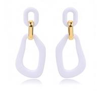 White Earrings for Women Temperament Elegant Hollow Acrylic Splicing Geometric Dangle Earring White Dangle Earrings for Women, L, Acrylic, No Gemstone