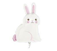 White Easter Bunny Satin Foil Balloon - 1 Pc