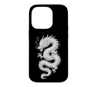 White Eastern Dragon Serpent Myth Ink Fantasy Spirit Art Case for iPhone 14 Pro
