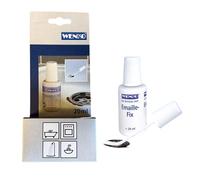 White Eco-Friendly Enamel-Fix Repair Solution 20 ml & Applicator brush - Solvent Free- Perfect for restoring & repairing Kitchens, Bathrooms, Showers, Sinks, Cookers, Washing Machines & more