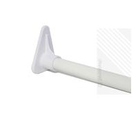 (White) EcoSpa Shower Bath Curtain Rail Pole L or U Shape