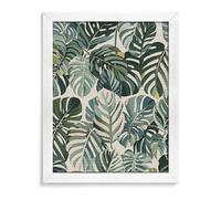 White Ed Tropical Botanical Leaves 5D Diamond Painting Kit for Adults Full Drill DIY Diamond Art Painting with Complete Set Tools (Pen, Tray, Wax) HD Canvas, Creative Decor Craft Gift White Wood 40*50