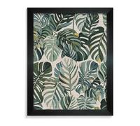 White Ed Tropical Botanical Leaves Diamond Painting Kit - DIY Canvas Art Decor with Drill Pen, Tray & Wax, Waterproof Sparkling Wall Craft for Home Decor, Birthdays, Christmas Blackwood 40*50cm