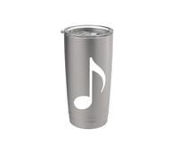 White Eighth Note Minimal Music Lover Musician Gift Stainless Steel Insulated Tumbler