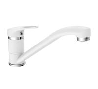 EISL Speed NI182SCR-W Kitchen Sink Tap, 360° Swivelling Tap, Ideal for Double Sinks, Space-Saving Kitchen Tap, Single Lever Mixer, White