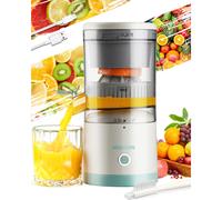 (White) Electric Juicer Rechargeable - Citrus Juicer Machine with USB and Portable Juicer, Anti-Drip Function Juicer for Orange