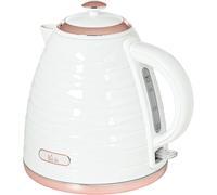 HOMCOM Electric Kettle, Fast Boil, 1.7L, 3kW, Swivel, Ripple - White - 24.1L x 19.5W x 23.2Hcm
