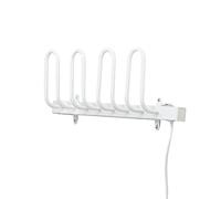 White Electric Shoe Dryer,Wall-Mounted Shoe Warmer,Shoe Dehumidifier Device with Switch,Aluminum Alloy Drying Shoe Rack for 2 Pairs of Shoes