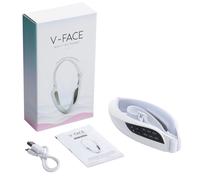 (WHITE) Electric V Face Lifting Beauty Device 6 Modes 8 Levels EMS Micro-current Firming Facial Massager Double Chin Removal Skin Care