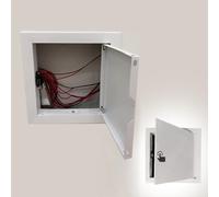 White Electrical Access Panel with Touch Latch, Metal Plumbing Access Hatch Door for Security Systems, Bathtub/Pumps/Water Valves Access Box(20x30cm(8x12in))