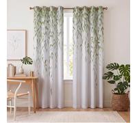 White Elegant Weeping Willows Leaves Curtains Blackout For Home Decor