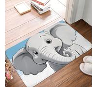White Elephant Door Mat Indoor Outdoor Welcome Mat Resist Dirt Entryway Mat Low Profile Floor Mat Front Doormat Non-Slip Bath Mats Absorbent Flannel Area Rug 24 x 16 in