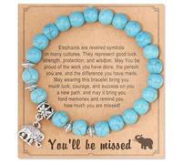 White Elephant Gifts for Adults Funny Inspiration Gift Beaded Stretch Lucky Bracelet Charm Jewelry Gifts Christmas Exchange Present for Women Mens, One Size, Stone, no gemstone