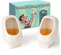 White Elephant Gifts for Adults Men: Funny Gag Novelty Urinal Shot Glasses Gift for Dad Husband Coworker - Christmas Stocking Stuffers Secret Dirty Santa Birthday Party Yankee Exchange Gift Ideas (2)