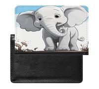 White Elephant Passport Holder for Travel PU Leather Passport Book Card Holder Case Cute Passport Wallet Ultra Slim Passport Cover Passport Protector Case for Women Men