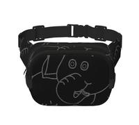 White Elephant Print Waist Pack Fanny Pack Belt Bag for Men Women,Waterproof Adjustable Strap 3 Pockets for Outdoor Travel