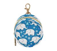 White Elephants Snowflake Blue Christmas Newborned Girl Pacifier Case Holder Portable Change Purse Key Holder, Everything Storage pouching estuche para chupones de