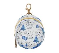 White Elephants Snowflake Blue Purple Christmas Newborned Girl Pacifier Case with Zipper and Clip Wristlet Wallet, Baby Essentials caja de almacenamiento para biberones