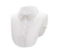 White Embroidered False Collar Women's Autumn and Winter Decorative Collar Solid False Collar