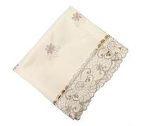 White Embroidered Lace Tablecloth Floral Satin Fabric For French Themed Home Decor For Wedding Party Anniversary Celebration Square Round Oval Rectangle Style Size 1 To 4(4# (square 57 * 117cm))