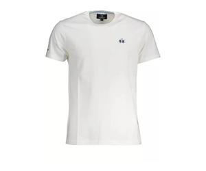 White Embroidered Tee Elegant Style XL