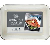 White Enamel Baking & Roasting Pan - 35cm x 25cm Rectangular Oven Tray - Durable Enamelware Serving Dish for Cooking, Baking & Kitchen Use - B0892J9JBT