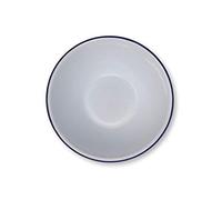 White Enamel Blue Rim Pudding Bowl Oven Tin Dish 20CM