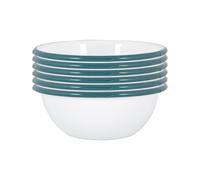 White Enamel Bowls 16cm Pack of 12 Argon Tableware Green One Size