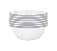 White Enamel Bowls 16cm Pack of 12 Argon Tableware Grey One Size