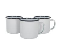 White Enamel Espresso Cups 130ml Pack of 12 Argon Tableware Navy One Size