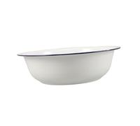 White Enamel Foot Bath Basin Vintage Style Large Capacity | Unique Shape, Easy to Clean, Home Decor, Multifunctional Use, Foot Baths, 34cm White Bowl