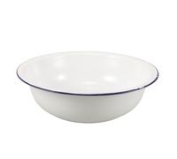 White Enamel Foot Soaking Basin 34cm Large Capacity Vintage round Bowl