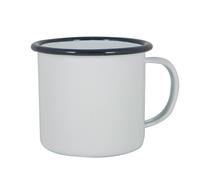 Argon Tableware White Enamel Mugs - 375ml - Navy - Set of 6 Metal Drinking Cups Coffee Teacup Mug Set Hot, Cold Drinks Cups for Home, Kitchen, Dining, Travel, Camping, Hiking & Outdoor Use