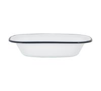 White Enamel Pie Dish - 25.5cm - Navy